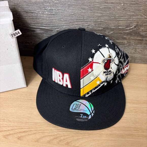 Vintage Miami Heat Hat Cap Fitted 7 3/4 Black NBA Basketball UNK - Picture 10 of 10